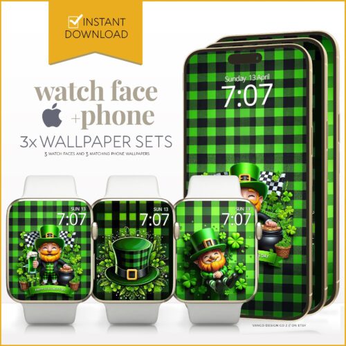 St Patricks Day Watch Face & Wallpaper Set
