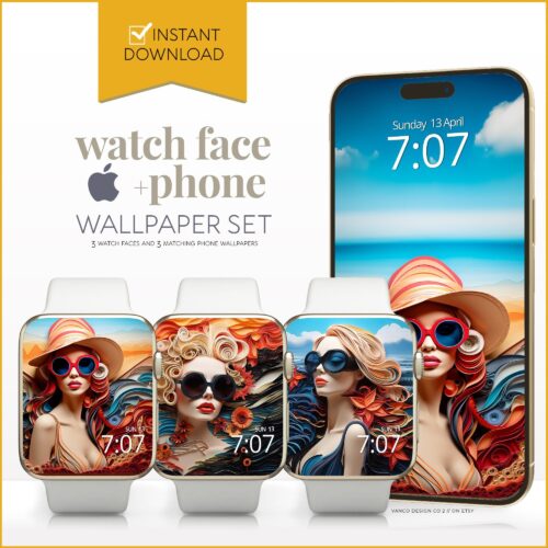 Summer Phone Watch Face & Wallpaper Set