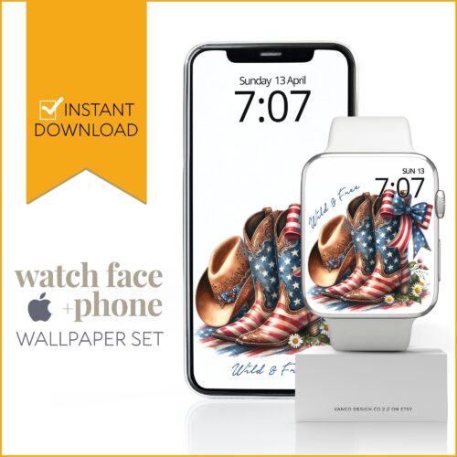 Cowgirl Boots Watch Face & Wallpaper Set