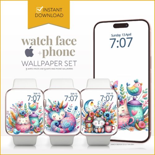 Spring Easter Watch Face & Wallpaper Set