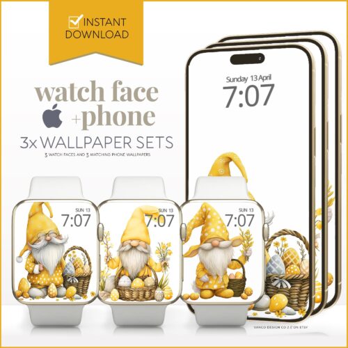 Easter Gnomes Watch Face & Wallpaper Set