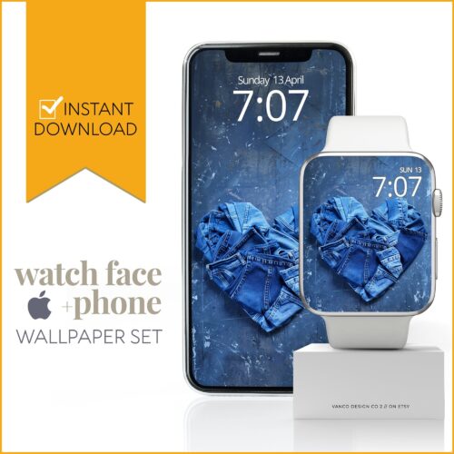 Denim Jeans Country Watch Face & Wallpaper Set