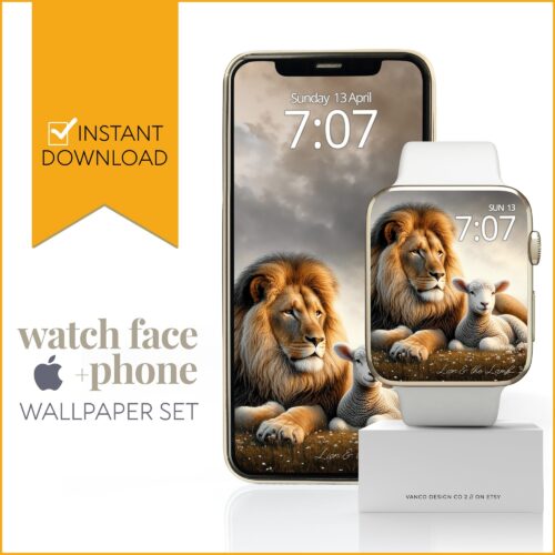 Lion & Lamb Jesus Watch Face & Wallpaper Set
