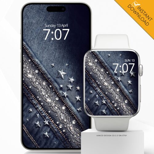 Denim Diamonds Watch Face & Wallpaper Set