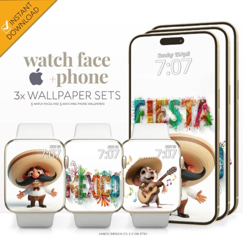 Mexican Fiesta Watch Face & Wallpaper Set