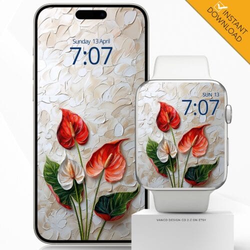Floral Spring Watch Face & Wallpaper Set