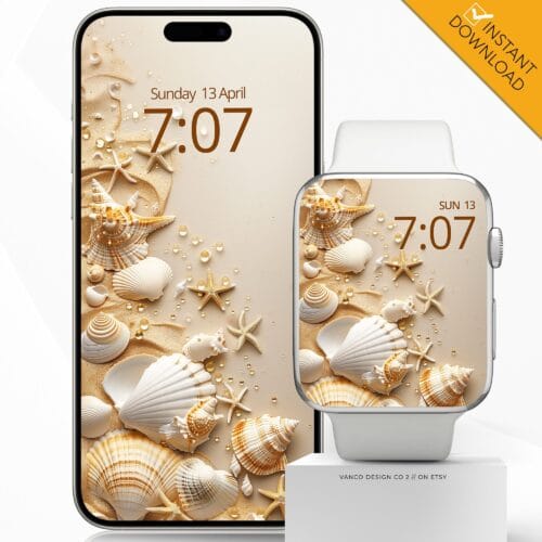 Summer Beach Phone Watch Face & Wallpaper Set