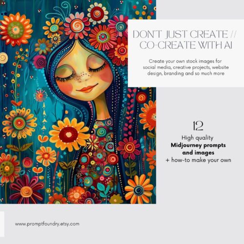AI Midjourney Prompts Colourful Spring Illustrations Junk Journal Papers, Floral Scrapbooking Animal Flower Art Images Guide
