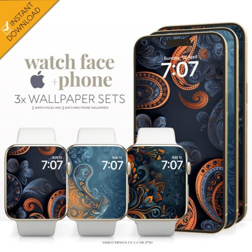 Paisley & Groovy Watch Face & Wallpaper Set