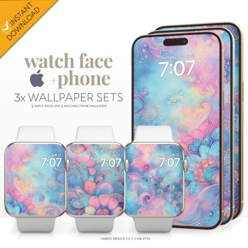 Paisley Mandala Watch Face & Wallpaper Set