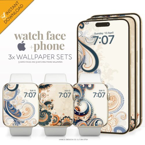 Paisley Watch Face & Wallpaper Set