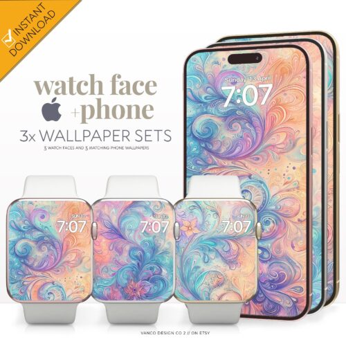 Groovy Paisley Watch Face & Wallpaper Set