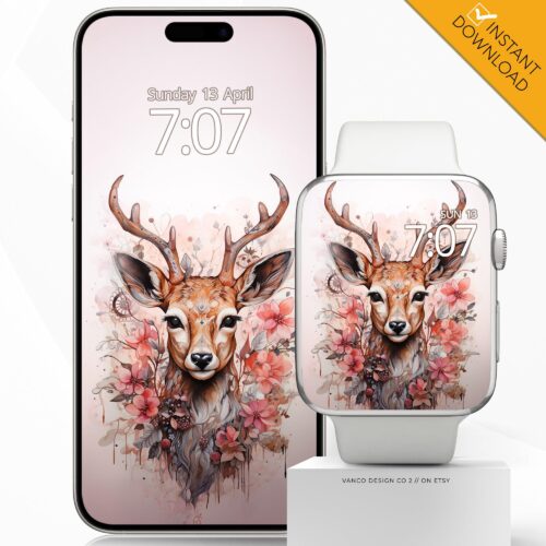 Pink Christmas Watch Face & Wallpaper Set