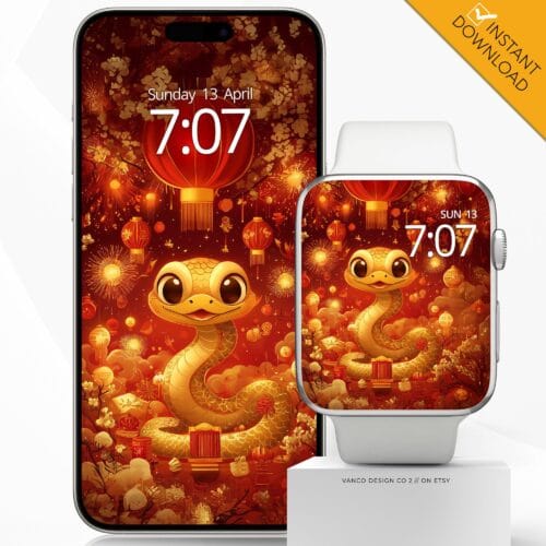 Year of the Snake Watch Face & Wallpaper Set