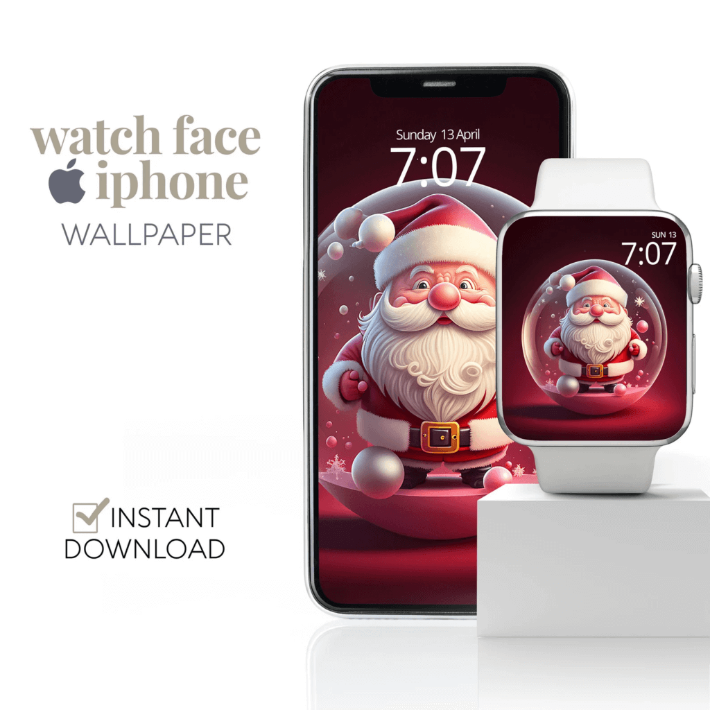 Santa christmas Apple Watch face & phone wallpaper