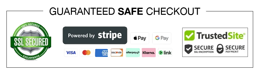Guaranteed Safe Checkout Secure payments via Stripe